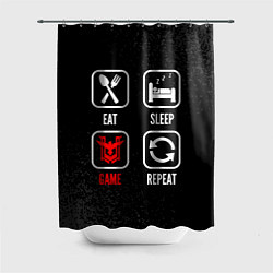 Шторка для ванной Eat, sleep, Free Fire, repeat