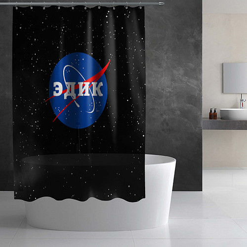 Шторка для ванной Эдик Наса космос / 3D-принт – фото 2