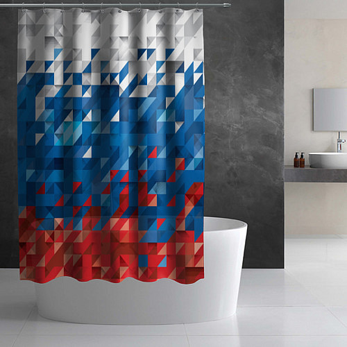Шторка для ванной Полигональный флаг России! / 3D-принт – фото 2
