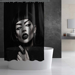 Шторка для душа Девушка - вампир, цвет: 3D-принт — фото 2