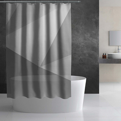 Шторка для ванной Геометрические серые фигуры / 3D-принт – фото 2