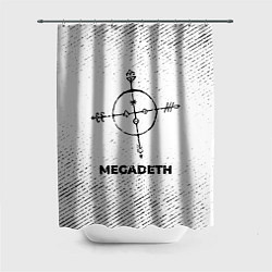 Шторка для душа Megadeth с потертостями на светлом фоне, цвет: 3D-принт