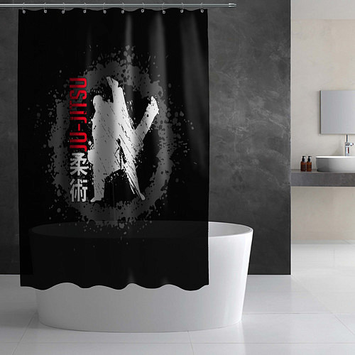 Шторка для ванной Jiu jitsu splashes / 3D-принт – фото 2