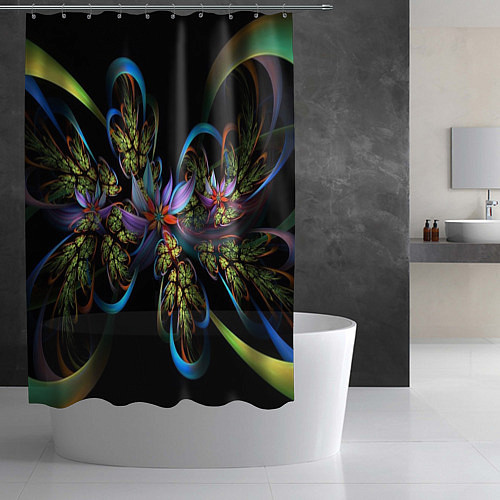 Шторка для ванной Необычный абстрактный узор / 3D-принт – фото 2