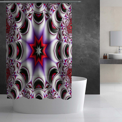 Шторка для ванной Грубый фрактальный узор / 3D-принт – фото 2