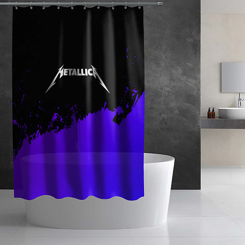 Шторка для ванной Metallica purple grunge / 3D-принт – фото 2