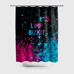 Шторка для душа Limp Bizkit - neon gradient: символ сверху, цвет: 3D-принт