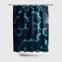 Шторка для душа Сияние сот, цвет: 3D-принт