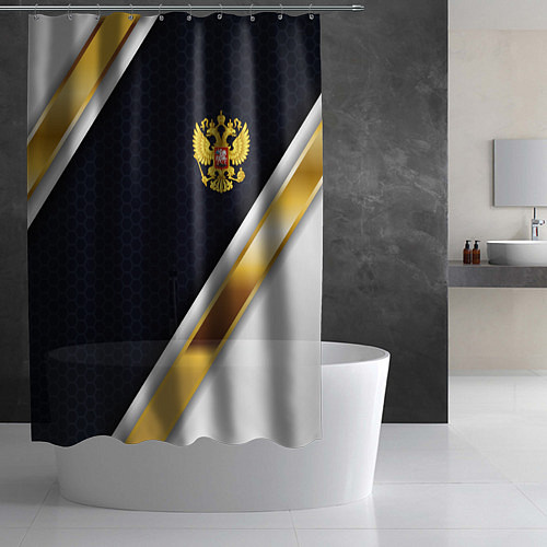 Шторка для ванной Gold and white Russia / 3D-принт – фото 2