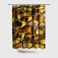 Шторка для душа Золотые камни, цвет: 3D-принт