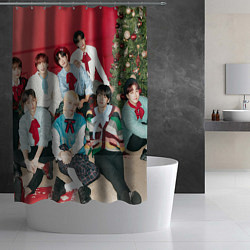 Шторка для душа Stray Kids Christmas EveL, цвет: 3D-принт — фото 2