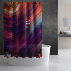 Шторка для душа Разноцветная экспрессивная композиция - Milano, цвет: 3D-принт — фото 2