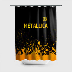 Шторка для душа Metallica - gold gradient: символ сверху, цвет: 3D-принт