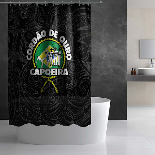 Шторка для ванной Capoeira Cordao de ouro flag of Brazil / 3D-принт – фото 2