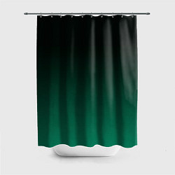 Шторка для ванной Черный и бирюзово - зеленый, текстурированный под
