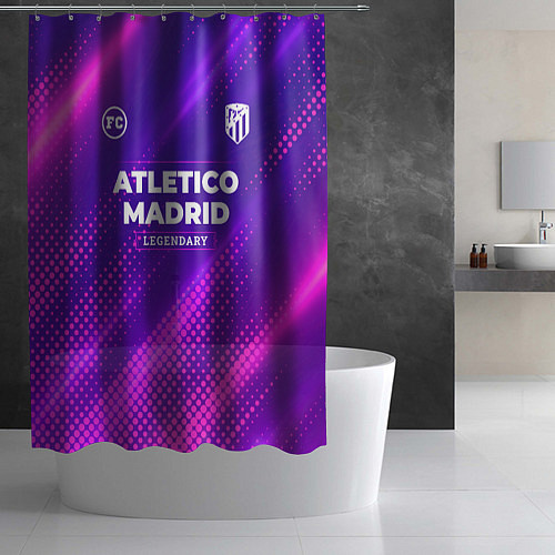 Шторка для ванной Atletico Madrid legendary sport grunge / 3D-принт – фото 2