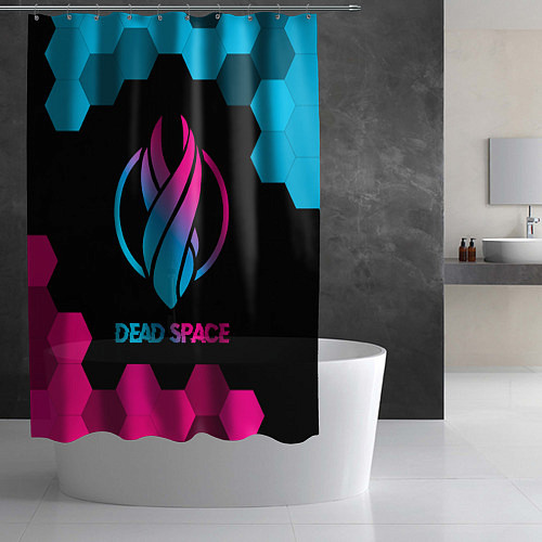 Шторка для ванной Dead Space - neon gradient / 3D-принт – фото 2