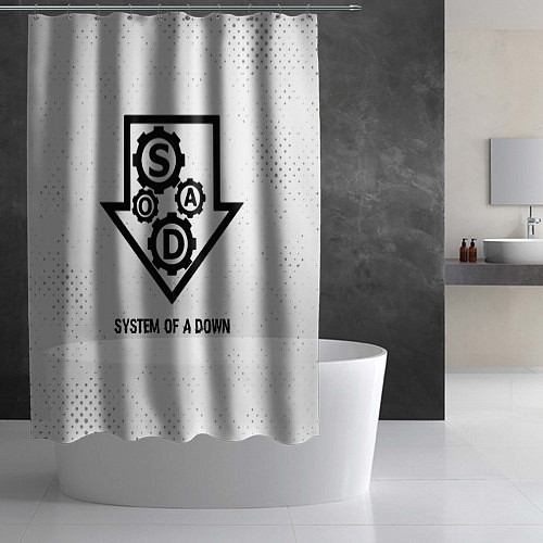 Шторка для ванной System of a Down glitch на светлом фоне / 3D-принт – фото 2