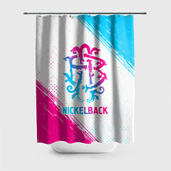 Шторка для душа Nickelback neon gradient style, цвет: 3D-принт