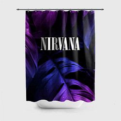 Шторка для душа Nirvana neon monstera, цвет: 3D-принт