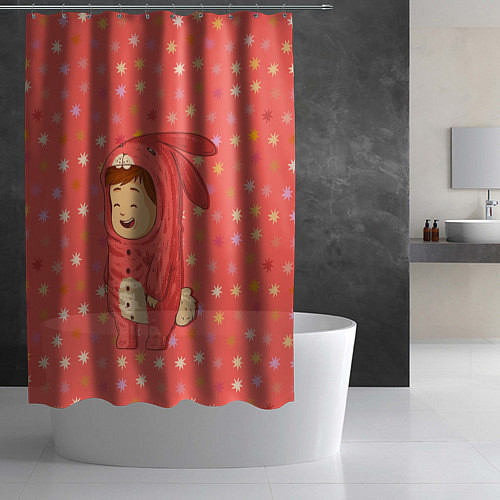 Шторка для ванной Зайка-малыш / 3D-принт – фото 2