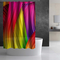 Шторка для душа Multicolored ribbons, цвет: 3D-принт — фото 2
