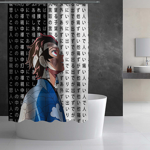 Шторка для ванной Танджиро Комадо - Клинок / 3D-принт – фото 2