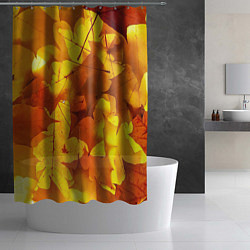 Шторка для душа Осенние золотые листья, цвет: 3D-принт — фото 2