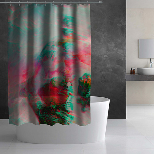 Шторка для ванной Абстрактные переливающиеся краски / 3D-принт – фото 2