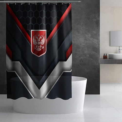 Шторка для ванной Красный герб России / 3D-принт – фото 2