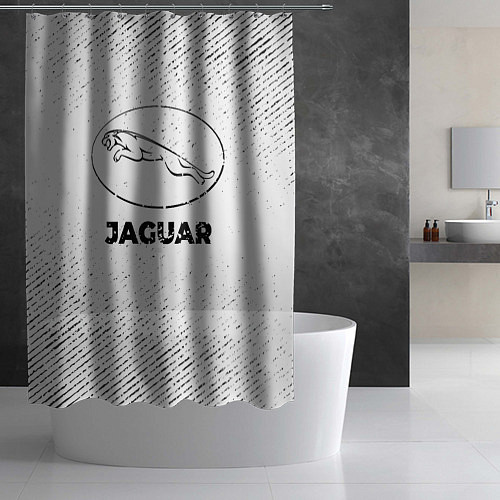 Шторка для ванной Jaguar с потертостями на светлом фоне / 3D-принт – фото 2