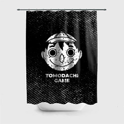 Шторка для душа Tomodachi Game с потертостями на темном фоне, цвет: 3D-принт