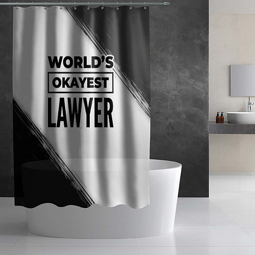 Шторка для ванной Worlds okayest lawyer - white / 3D-принт – фото 2