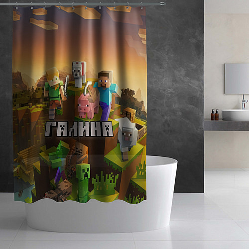 Шторка для ванной Галина Minecraft / 3D-принт – фото 2