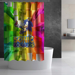Шторка для душа Sonic Colours - Hedgehog - Video game, цвет: 3D-принт — фото 2