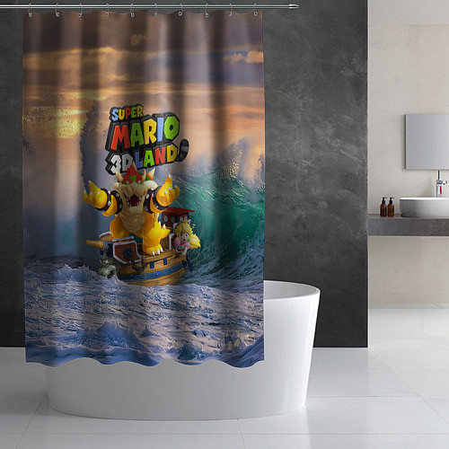 Шторка для ванной Принцесса Персик на корабле Боузера - Super Mario / 3D-принт – фото 2