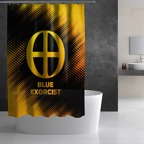 Шторка для ванной Blue Exorcist - gold gradient / 3D-принт – фото 2