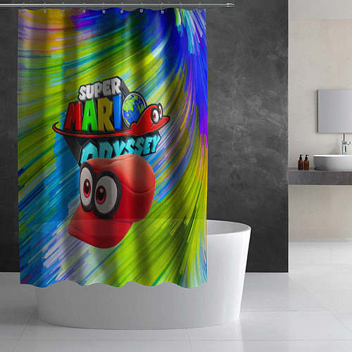 Шторка для ванной Super Mario Odyssey - Nintendo - Бейсболка / 3D-принт – фото 2