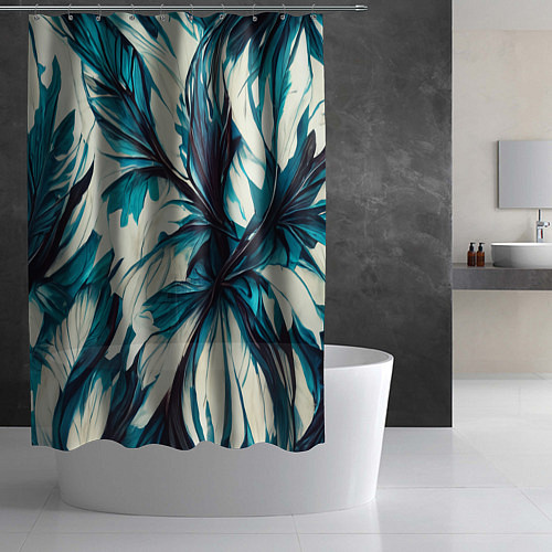 Шторка для ванной Абстрактные цветочные узоры / 3D-принт – фото 2