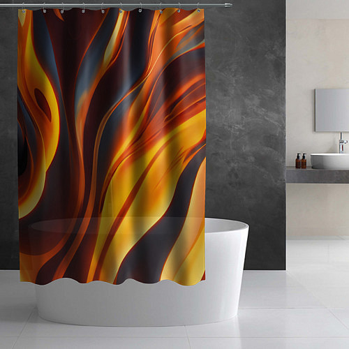 Шторка для ванной Плавные огненные узоры / 3D-принт – фото 2