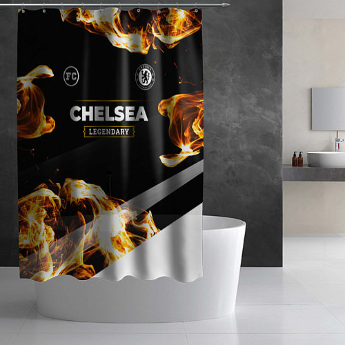 Шторка для ванной Chelsea legendary sport fire / 3D-принт – фото 2