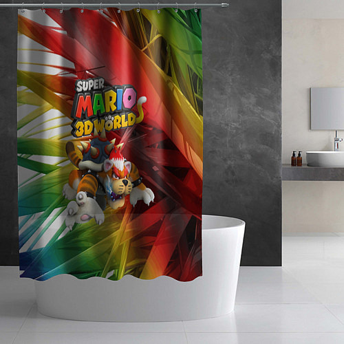 Шторка для ванной Tiger-Bowser - Super Mario 3D World / 3D-принт – фото 2