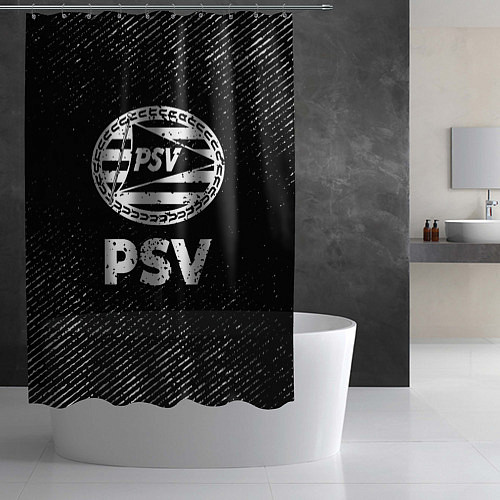 Шторка для ванной PSV с потертостями на темном фоне / 3D-принт – фото 2