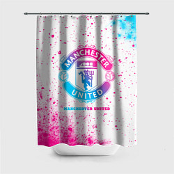 Шторка для душа Manchester United neon gradient style, цвет: 3D-принт