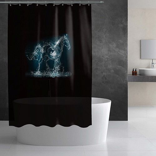Шторка для ванной Лошадь из водяных капель / 3D-принт – фото 2