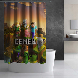 Шторка для душа Семен Minecraft, цвет: 3D-принт — фото 2