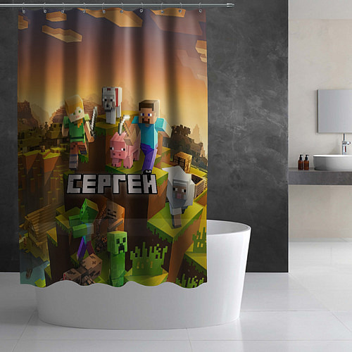 Шторка для ванной Сергей Minecraft / 3D-принт – фото 2