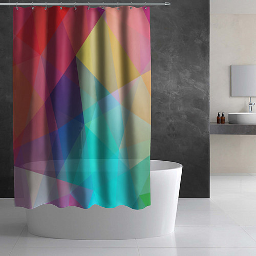 Шторка для ванной Нежный разноцветный фон / 3D-принт – фото 2