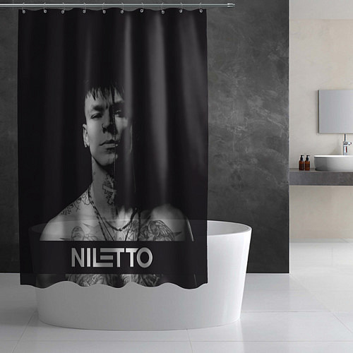 Шторка для ванной Данил Прытков черно-белая фотография / 3D-принт – фото 2