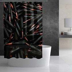 Шторка для душа Черные патроны, цвет: 3D-принт — фото 2